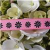 Order  Flower Ribbon - Daisy Black on Pink
